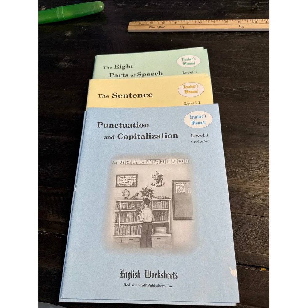 Rod and Staff English Worksheets Level 1 Grades 3-5 Teacher Manuals Student Set